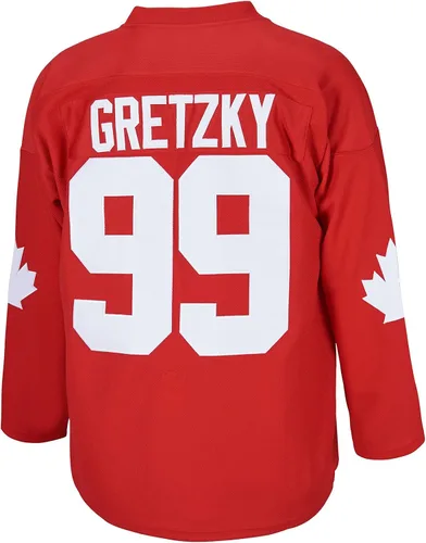 Vista 3 de Camiseta de hockey sobre hielo para hombre #99 Gretzky Labatt Team Coupé Canadá Cup cosida