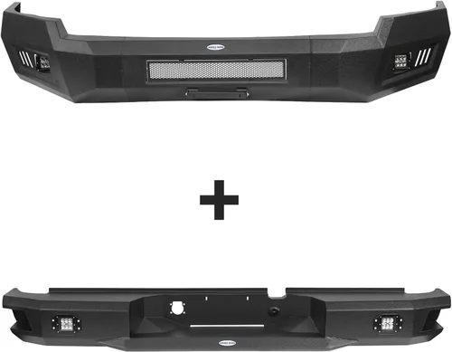 Vista 7 de u-Box Ram 2500 3500 parachoques delantero + parachoques trasero con soporte de montaje de placa de licencia y luces LED compatibles con Dodge Ram