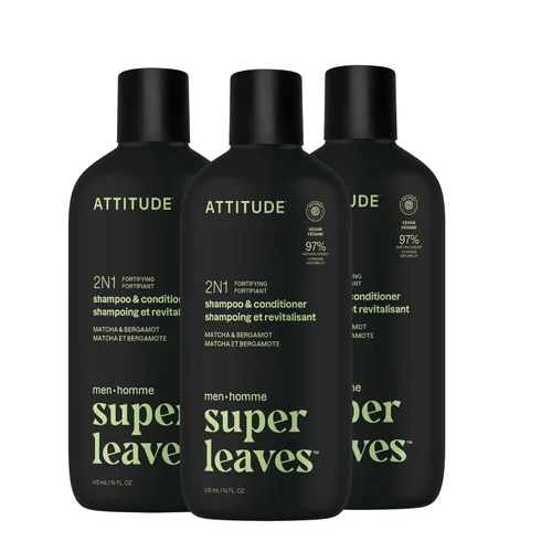 Vista 12 de ATTITUDE Champú y acondicionador 2 en 1 para hombres, voluminizador para cabello fino, con romero y proteína de arroz, 97% ingredientes de origen