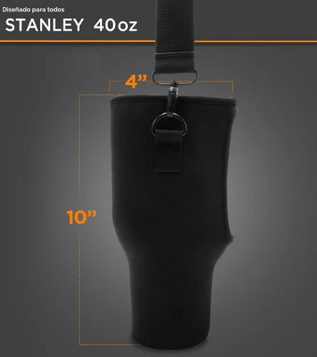 Vista 8 de Bolsa bandolera ajustable para vaso Stanley de 40 onzas con asa, funda protectora de repuesto con correa para el hombro, accesorios de copa