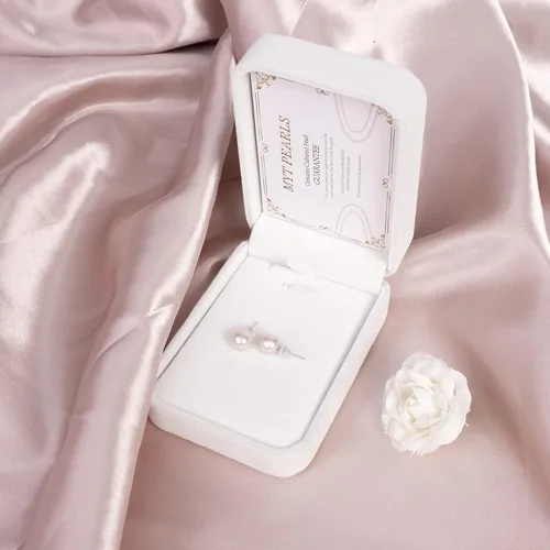 Vista 7 de Pendientes de perlas reales de agua dulce pendientes de perlas de calidad para mujer