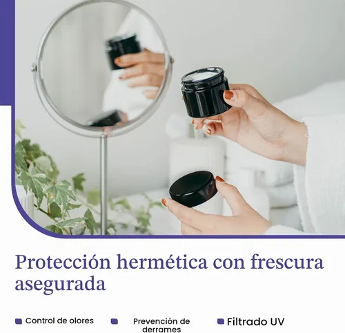 Vista 7 de Infinity Jars Tarro de rosca de vidrio ultravioleta negro de 1.7 fl oz (1.7 fl oz)