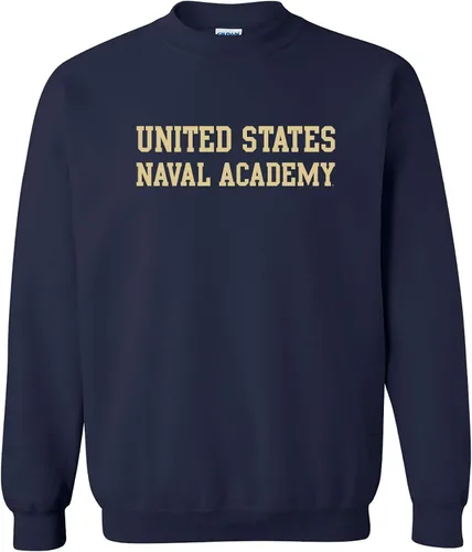 Vista 19 de UGP Campus Apparel NCAA Bloque Básico, Cuello Redondo Color del Equipo, Colegio, Universidad Cremalleras Akron Navy