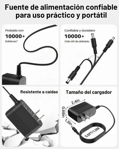 Vista 4 de Adaptador de corriente 5V 2A Cargador de 5V Fuente de alimentación CC para conmutación regulada con 10 tomas intercambiables para 2000mA 1500mA