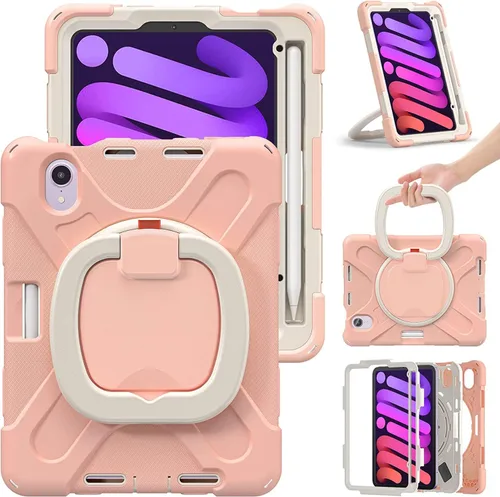 Vista 28 de Funda para iPad Air de 3ª generación – Funda resistente para niños con soporte giratorio, soporte para lápices y correa de transporte para iPad