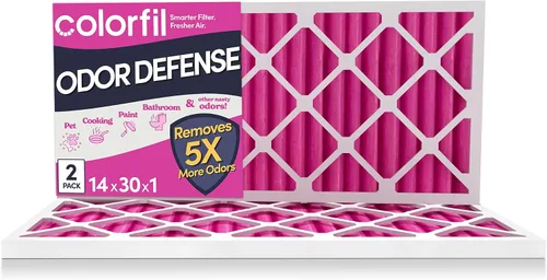 Vista 27 de Colorfil - Filtro de aire de 12 x 12 x 1 pulgadas, filtros que cambian de color para olores de gatos y perros, filtro de aire acondicionado MERV 8