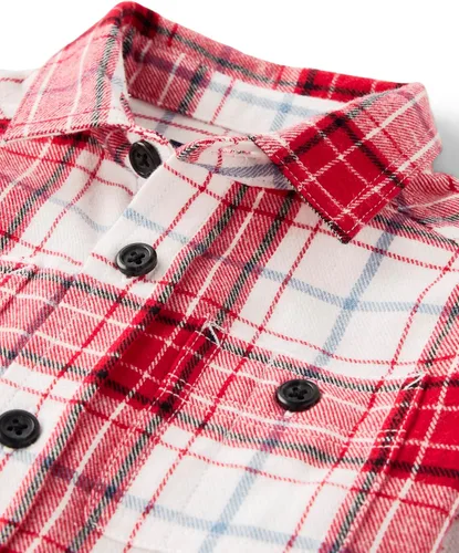 Vista 10 de The Children's Place - Camisa de franela a cuadros con mangas largas y botones para bebés y niños pequeños