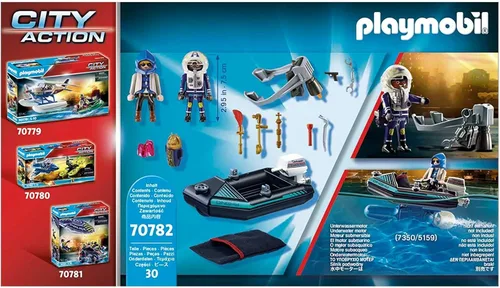 Vista 4 de Playmobil Paquete de chorro de policía con barco