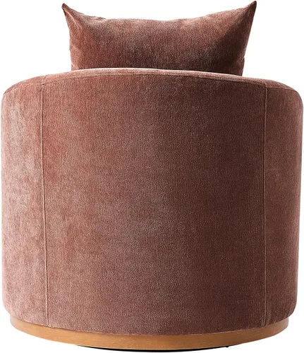 Vista 9 de HULALA HOME Silla giratoria moderna con base de madera maciza, óxido Herrumbre