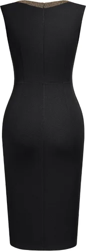 Vista 3 de AISIZE Vestido de cóctel de fiesta de cóctel sin mangas vintage de los años 50 para mujer