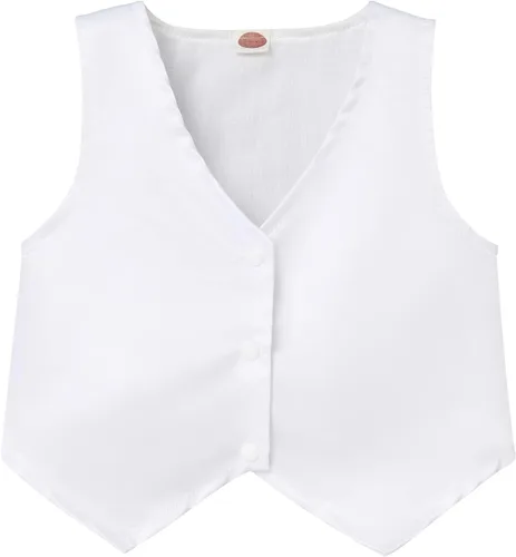 Vista 4 de IBTOM CASTLE Traje de bautizo para bebé, traje formal con corbatín, chaleco, pantalones cortos, esmoquin de boda, conjunto de caballero