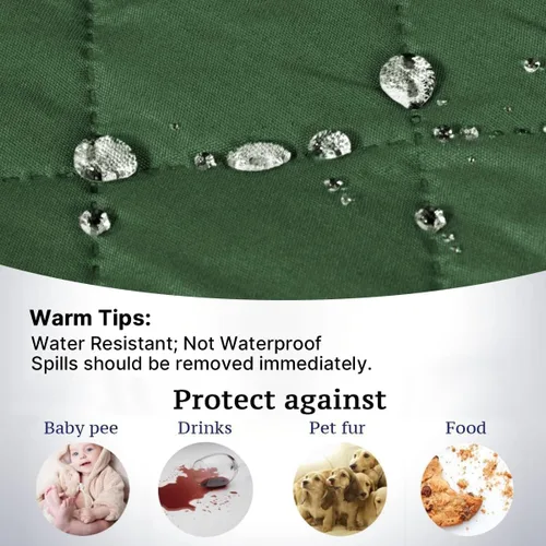 Vista 10 de H.VERSAILTEX Funda de sofá resistente al agua para sofá de 3 cojines, reversible, protector de muebles acolchado con correa elástica, funda de sofá