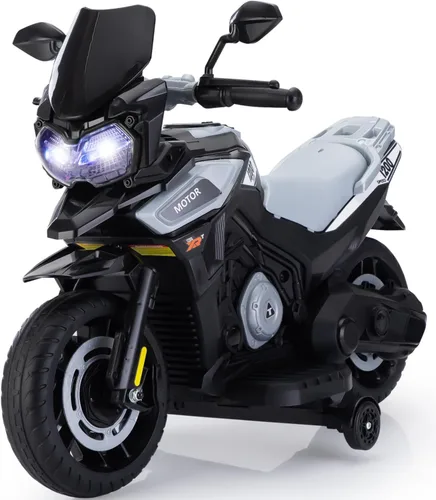 Vista 11 de TOBBI - Motocicleta para niños, eléctrica, estilo motocross, bicicleta para niños pequeños con ruedas de entrenamiento, juguetes de 12V, batería