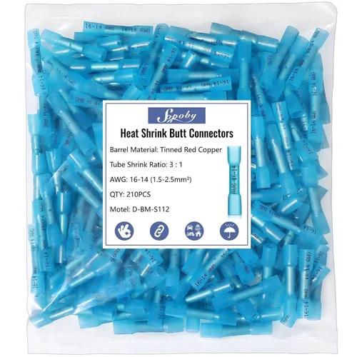 Vista 8 de Conectores de Cable a Tope Termorretráctiles, Sopoby 105 Piezas 12-10 AWG Amarillos con Aislamiento Impermeables Conectores de Cable Eléctrico