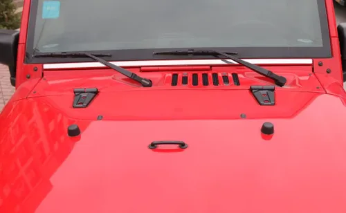 Vista 13 de 2 piezas de cubierta de bisagra de capó y accesorios de moldura para Jeep Wrangler JK y Unlimited 2007-2018 (Negro)