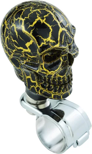 Vista 8 de Volante giratorio con diseño de calavera divertida perilla suicida para la mayoría de vehículos de transmisión automática manual (beige)