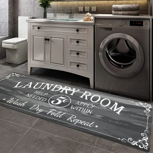 Vista 23 de Pauwer - Alfombra de cocina estilo granja, 20"X48", beige, antideslizante, lavable, hecha a máquina