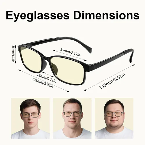 Vista 5 de Lentes de bloqueo de luz azul, lentes de filtro de luz azul de visión HD, antifatiga ocular para jugadores y trabajadores de oficina, experimenta