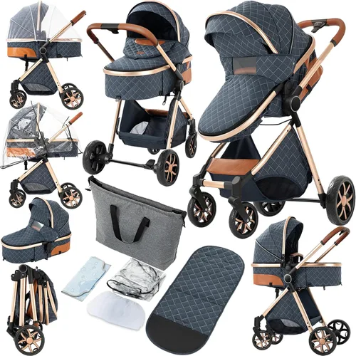Vista 12 de Cochecito de bebé 2 en 1, cochecito convertible, cochecito estándar reversible, cochecito de bebé portátil, cochecito de bebé, cochecito plegable