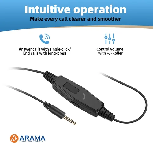 Vista 9 de Arama Auriculares para teléfono celular con micrófono, cable de 0.1 in