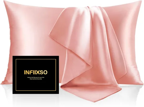 Vista 11 de INFIIXSO Funda de almohada de seda de morera, para cabello y piel, tamaño estándar, cremallera oculta, 20 x 26 pulgadas, suave y refrescante