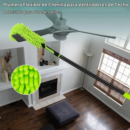 Vista 5 de CALBEAU Plumero de microfibra de 8 pies con poste de extensión (14 piezas)