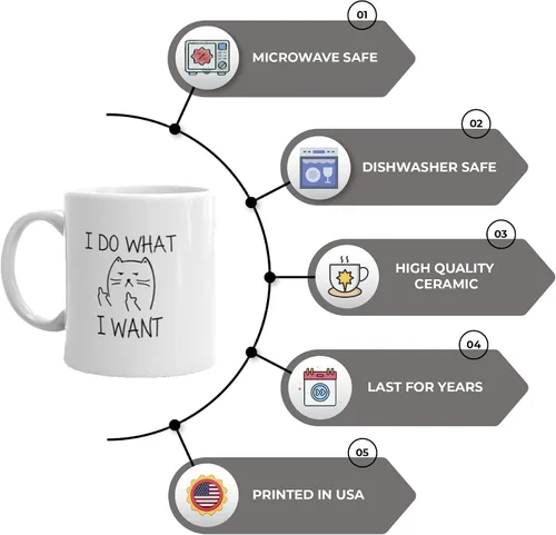 Vista 3 de D STICKY COMPANY Taza de café de cerámica con diseño de gato divertido de 11 onzas, taza de café humorística para amantes de los gatos, hogar
