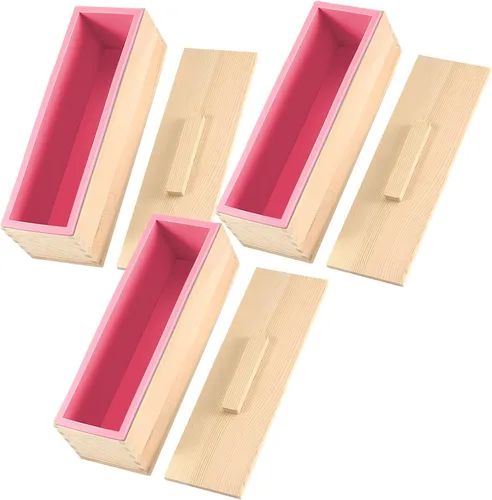 Vista 23 de ZOENHOU Paquete de 2 moldes de jabón azules de 42 onzas con 2 tapas, kit de moldes de silicona rectangulares flexibles para hacer jabón con caja