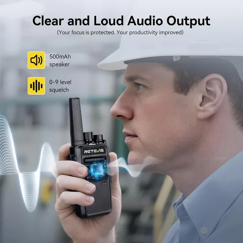Vista 4 de Retevis Walkie Talkies RT68 de largo alcance con auricular