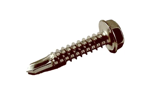 Vista 3 de Chenango Supply Tornillos Tek de cabeza hexagonal de acero inoxidable #10 x 1