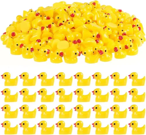 Vista 8 de 220 piezas de mini patos de resina, patos pequeños para jardín, ornamento de micro paisaje, casa de muñecas, broma de Navidad, Halloween 11
