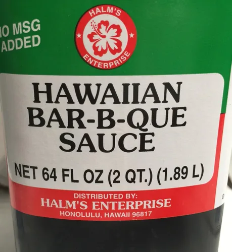 Vista 2 de Halm's Hawaiian BBQ Bar-B-Que Salsa Botella de 64 onzas
