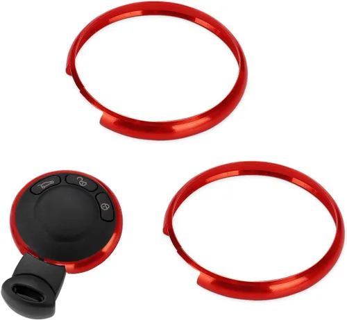 Vista 5 de auovo Funda para llavero Mini Cooper Smart Key Ring de repuesto para accesorios Mini Cooper (azul + rojo)