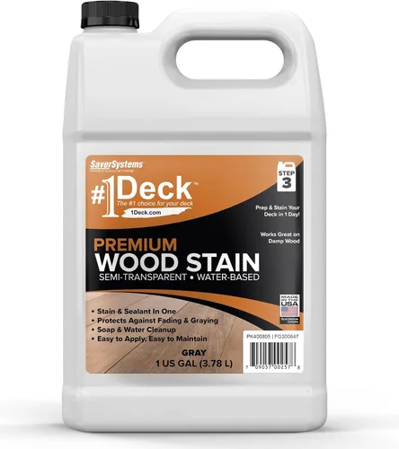 Vista 9 de #1 Deck Premium - Tinte y sellador de madera semitransparente para exteriores en uno - Tinte de madera a base de agua para cubiertas, vallas