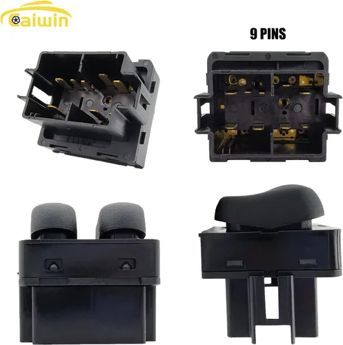 Vista 6 de Interruptor de ventana eléctrica principal del lado del conductor compatible con Ford F-150/1999 2000 F250 F350/2001 2002 Ford Lobo 2 puertas Pickup