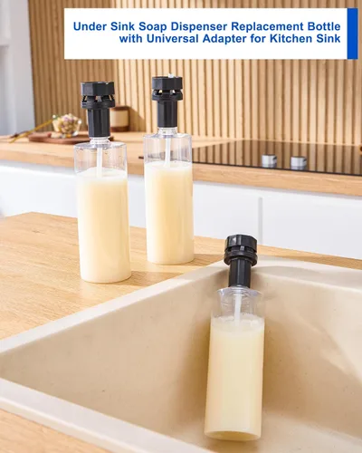 Vista 6 de Botella de Dispensador de Jabón Actualizada para Fregadero de Cocina Reemplazo - Botella de Jabón de 500ML/17oz - Un Reemplazo para Tu Dispensador