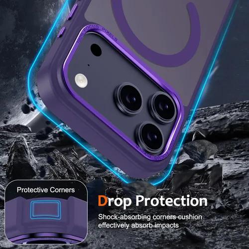 Vista 1091 de Anuck - Funda magnética para iPhone 11 compatible con MagSafe, carcasa trasera mate translúcida dura, borde de TPU, delgada, resistente a impactos