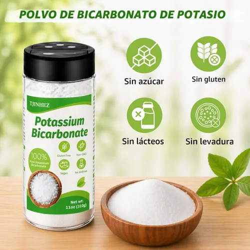 Vista 3 de Bicarbonato de potasio de 11 onzas, polvo de potasio 100% puro de grado alimenticio Carbonato de potasio para hornear, plantas, pasteles