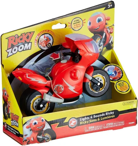 Vista 5 de Ricky Zoom Motocicleta de juguete con luz y sonidos, rojo para niños, niña