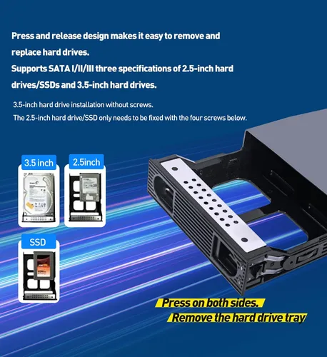 Vista 3 de IO CREST Caja USB tipo C de una sola bahía de 10 Gbps para HDD SATA de 2.5" y 3.5
