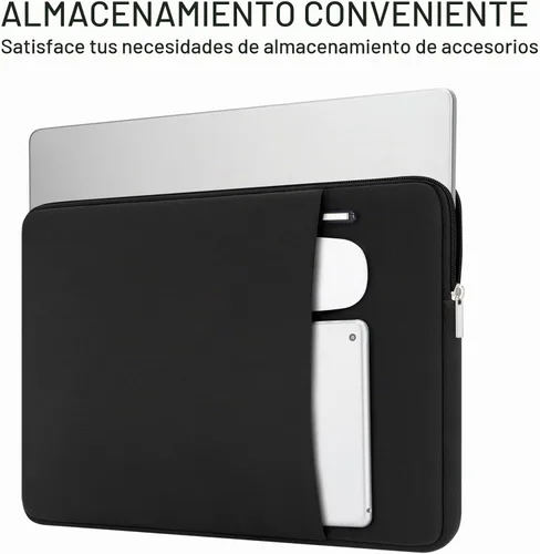 Vista 2 de RAINYEAR - Funda para laptop de 11 a 11.6 pulgadas con bolsillo y bolsa de Negro
