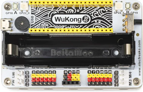 Vista 7 de ELECFREAKS Wukong2040 Adaptador de placa de expansión para Raspberry Pi Pico Breakout Board con zumbador/luces arcoíris/interfaz de motor/expansión