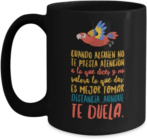 Vista 3 de Regalo para amigos Taza de cafe para hermana Perfecto regalo para graduados, profesionales y estudiantes Vaso con afirmaciones positivas, Negro