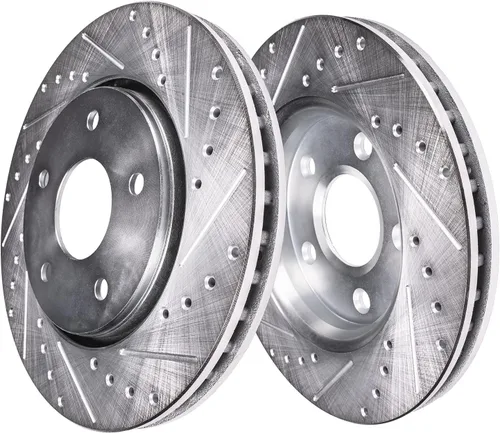 Vista 145 de Detroit Axle - Rotores de freno para Ford 2013-2019 Explorer Taurus Flex Lincoln MKT MKS, rotores de freno de disco ranurados perforados de repuesto
