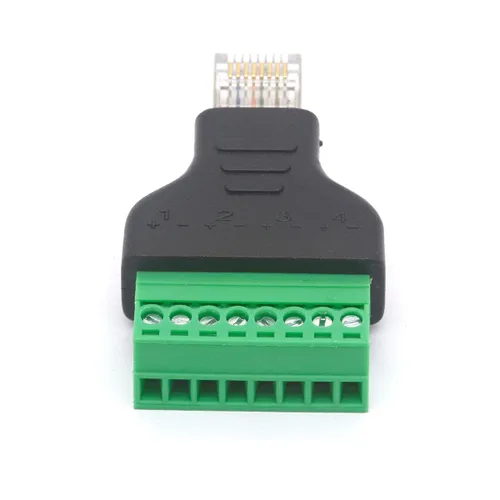 Vista 6 de Adaptador de terminal de tornillo macho RJ45, RJ45 macho a tornillo de 8 pines, conector hembra Cat7 6 5 5e Extensor de enchufe de red Ethernet CCTV