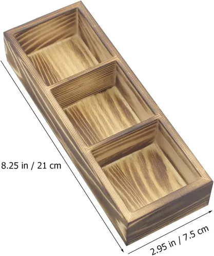 Vista 2 de Wood Tea Bag Holder Organizer with 3 Compartments for Coffee Bags