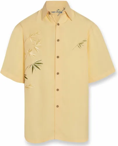 Vista 9 de Bamboo Cay Camisa tejida bordada casual de bambú volador de manga corta para hombre Tomato