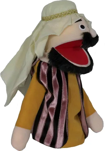 Vista 3 de Marioneta de hombre rico de la Biblia de 18 pulgadas, cabello negro