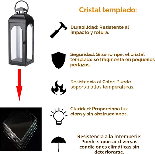 Vista 5 de Bdor Linterna de 16 pulgadas para interiores y exteriores, juego de 2 Negro