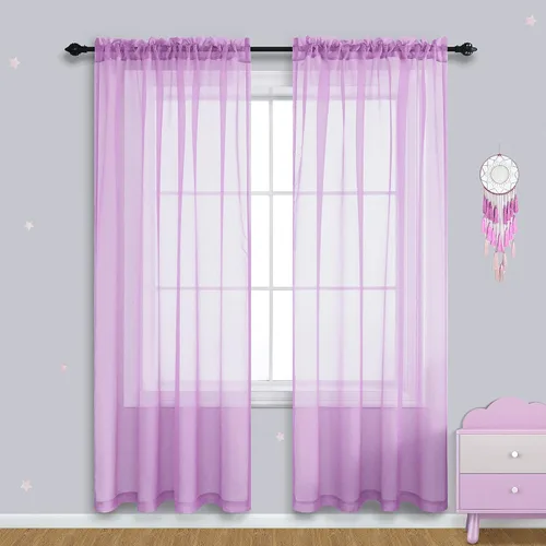 Vista 12 de Cortinas traslúcidas negras de 45 pulgadas de largo para ventanas de baño, juego de 2 paneles, cortinas de media ventana para cocina y dormitorio
